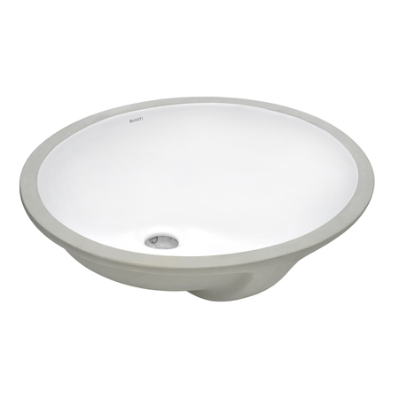 RUVATI 15"x12" Undermnt Bathroom Vanity Sink White Oval Ceramic W/ Overflow RVB0616